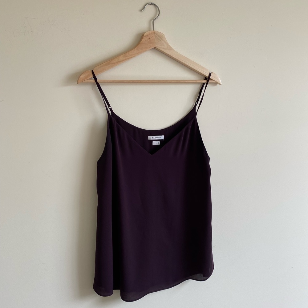 Babaton Maroon V-Neck Tank Top Camisole